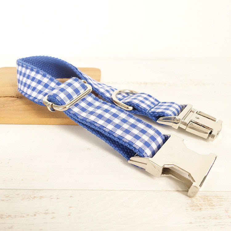 Checkered Print Dog Collar and Leash Set