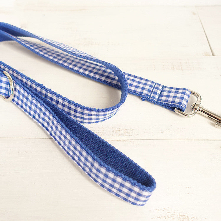 Checkered Print Dog Collar and Leash Set