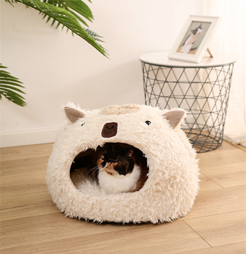 Plush Alpaca Dog Bed House