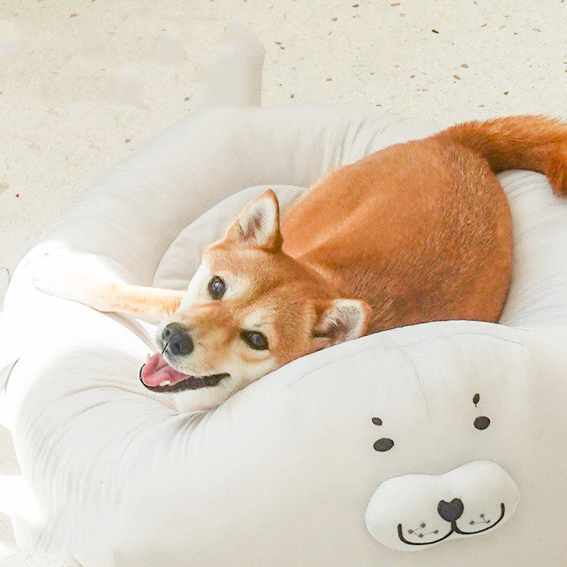 Harp Seal Shaped Dog Bed