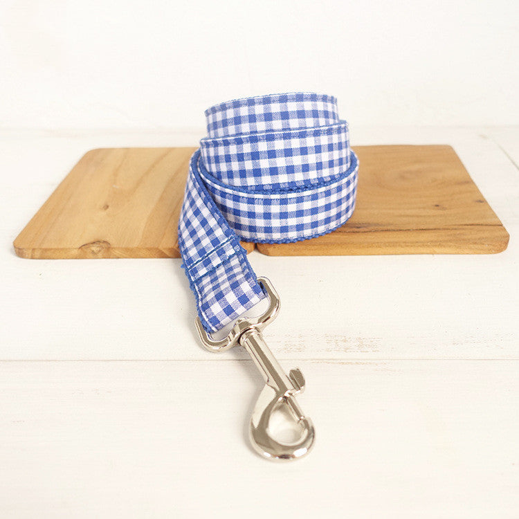 Checkered Print Dog Collar and Leash Set