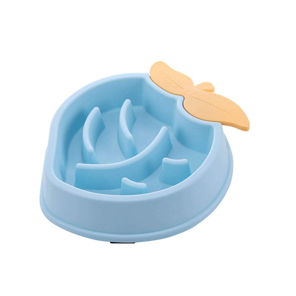 Peach Shaped Slow Feeder Dog Bowl