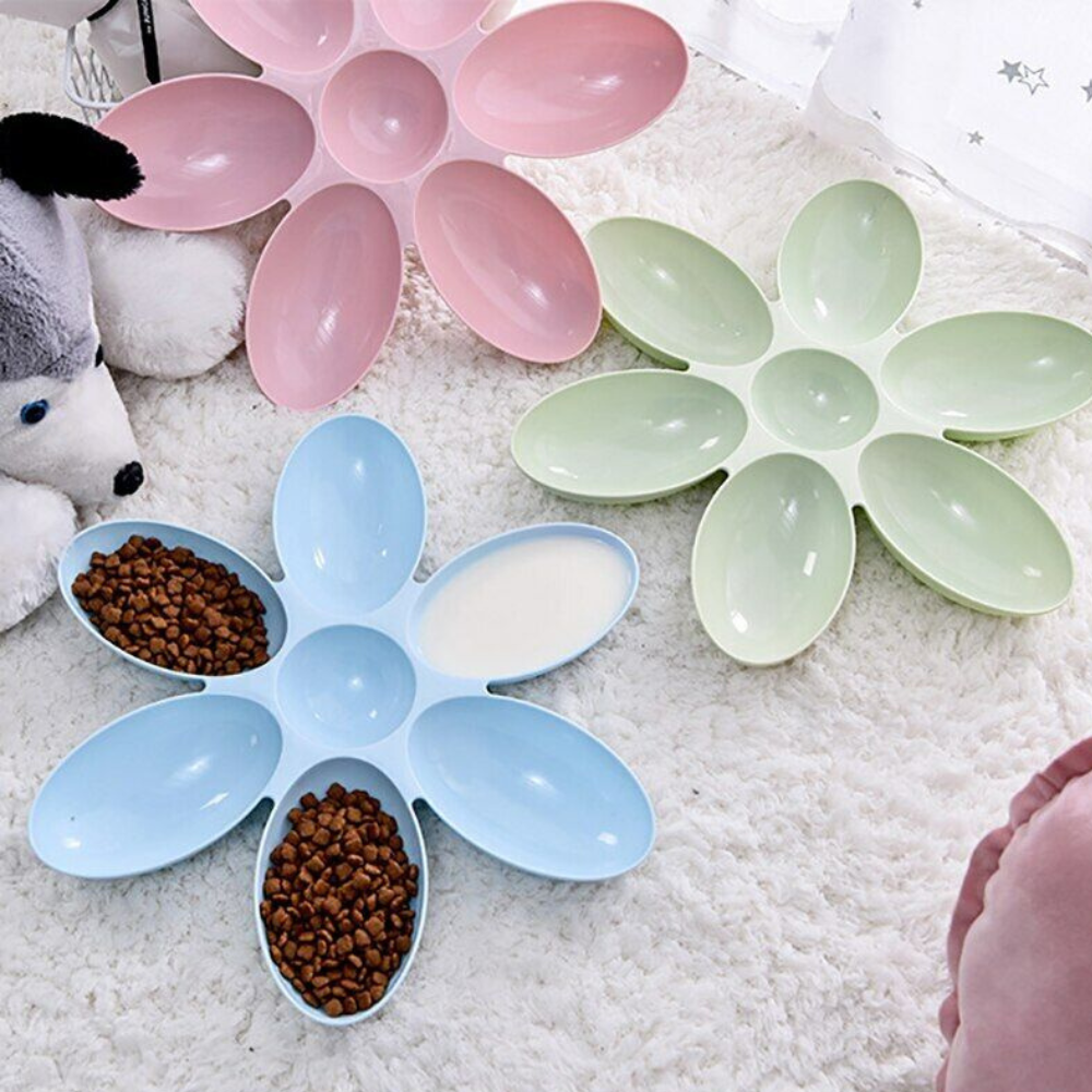 6 in 1 Flower Petal Shaped Puppy Feeder Dog Bowl