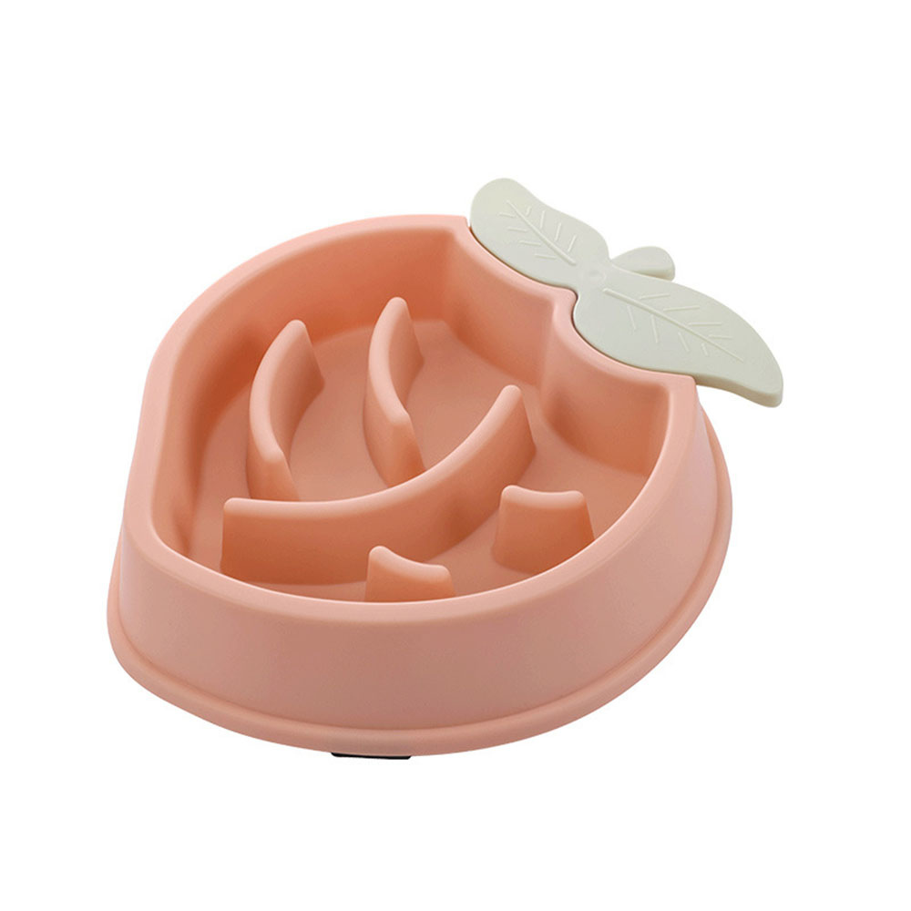 Peach Shaped Slow Feeder Dog Bowl