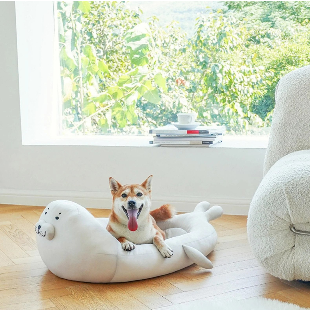 Harp Seal Shaped Dog Bed