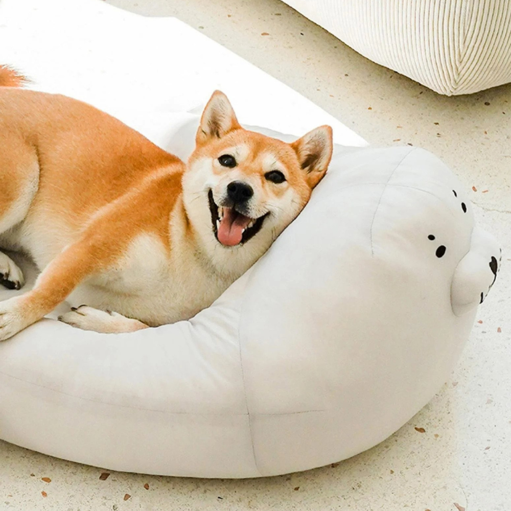 Harp Seal Shaped Dog Bed