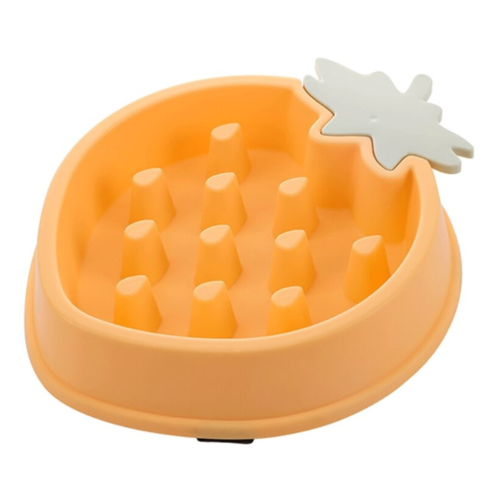 Strawberry Shaped Slow Feeder Dog Bowl