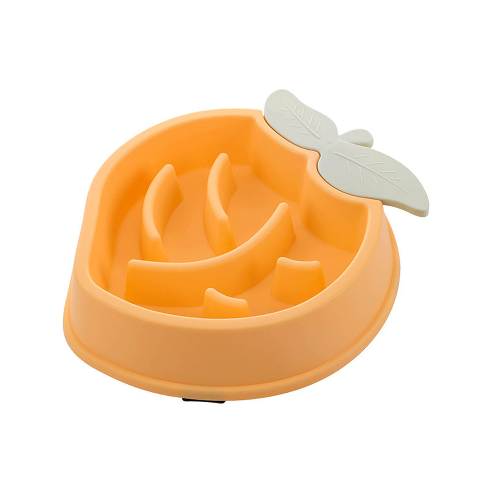 Peach Shaped Slow Feeder Dog Bowl