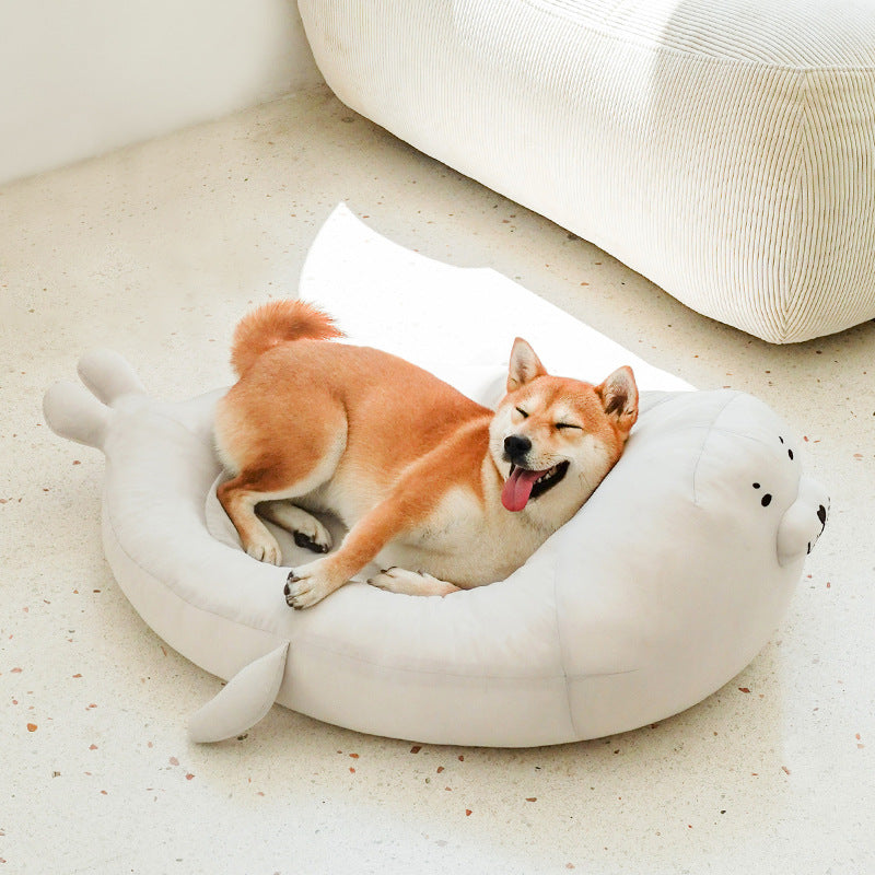 Harp Seal Shaped Dog Bed