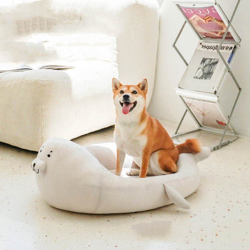 Harp Seal Shaped Dog Bed