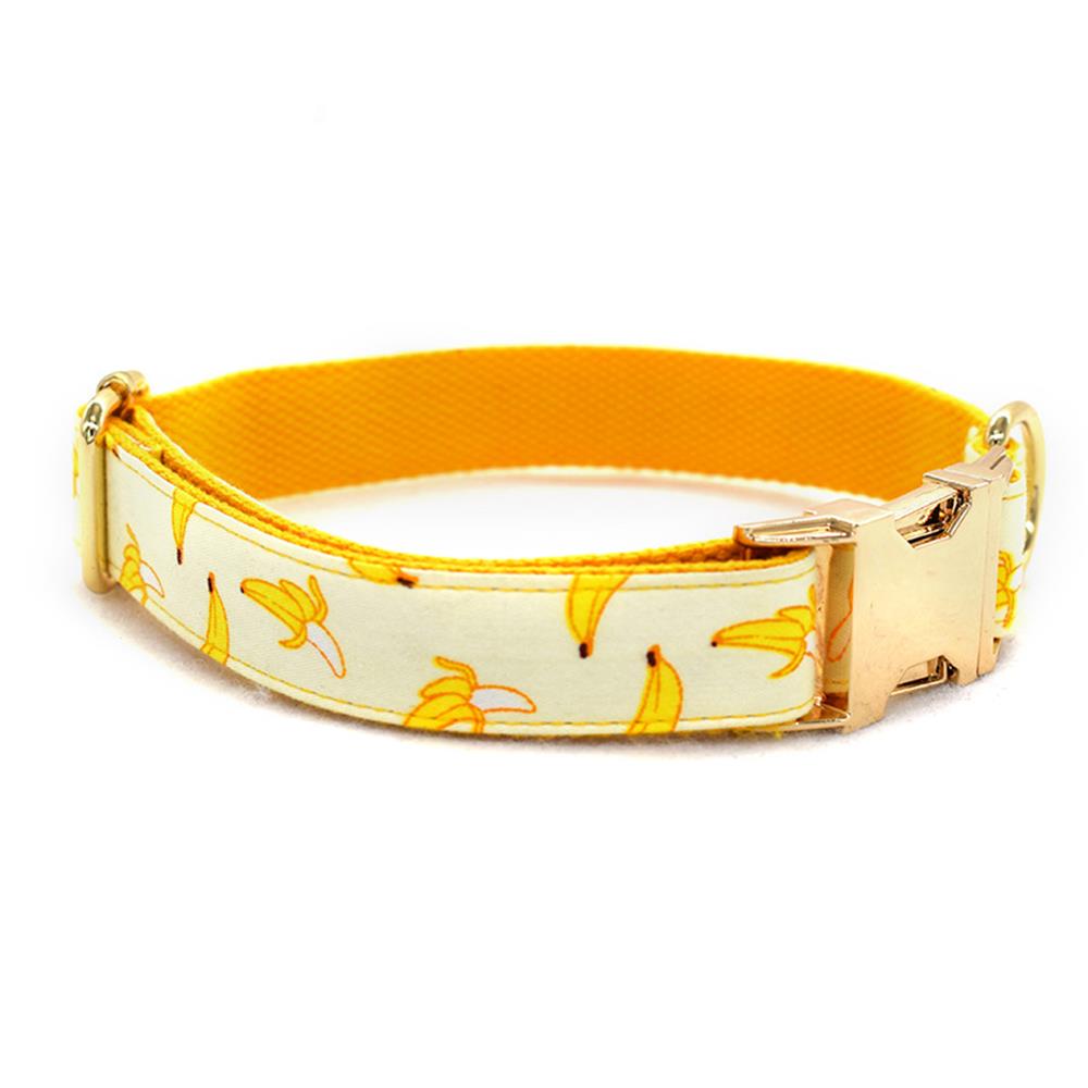 Banana Print Dog Collar and Leash Set