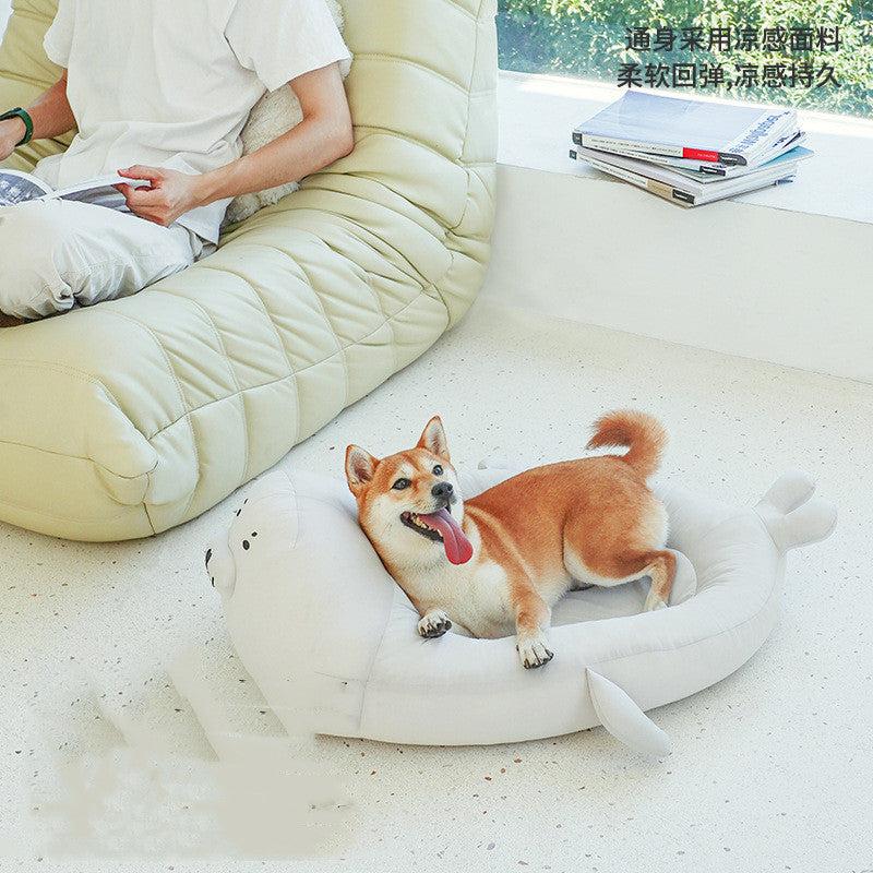 Harp Seal Shaped Dog Bed