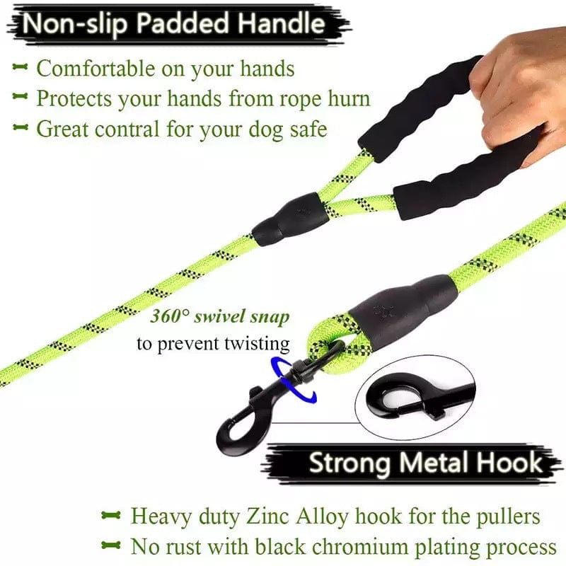 5ft Reflective Nylon Dog Rope Leash