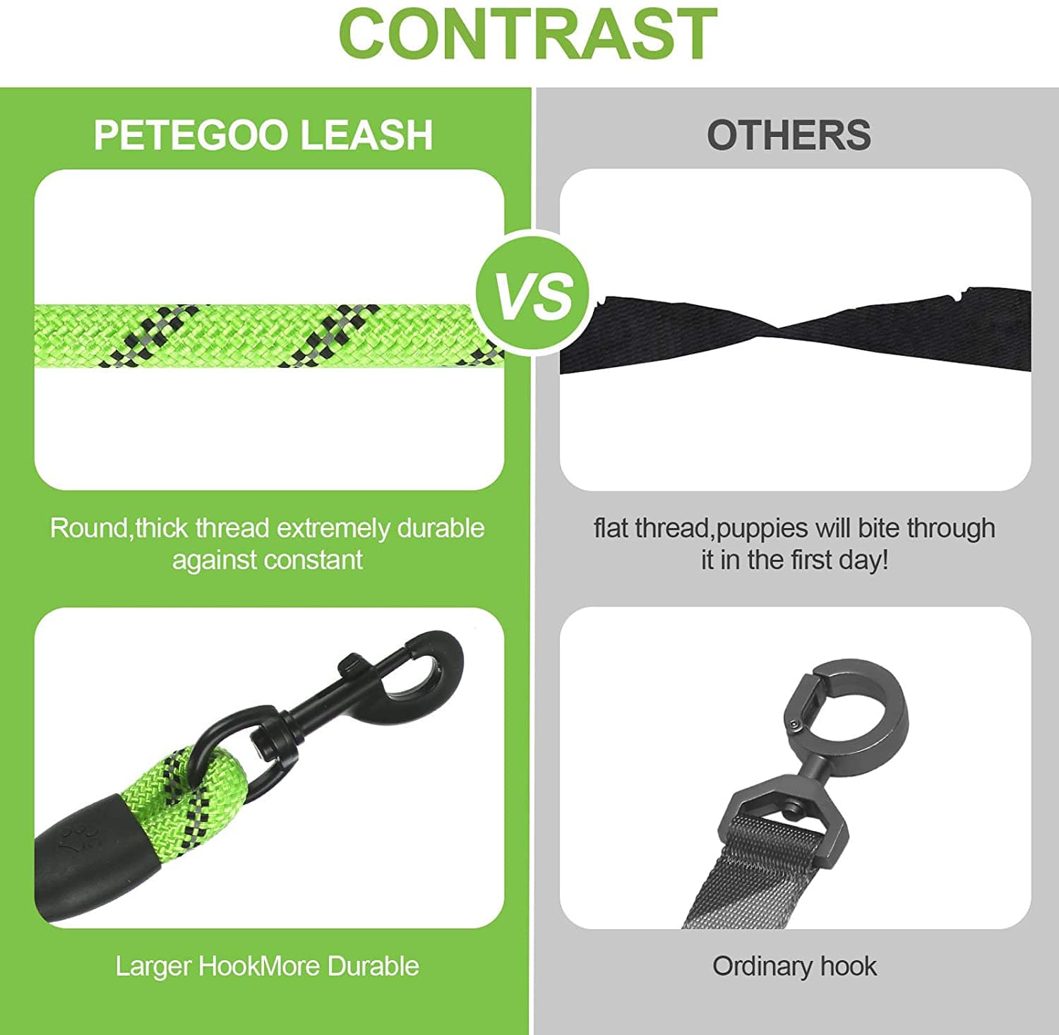 5ft Reflective Nylon Dog Rope Leash