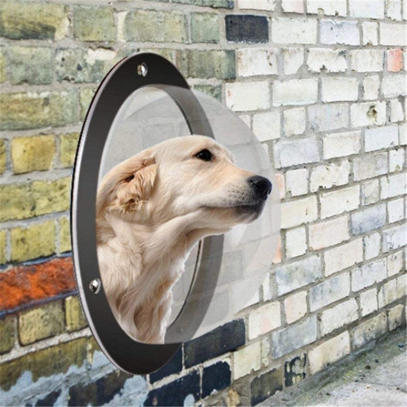 Black Acrylic Window Transparent Semi-circular Cover Pet Fence Window