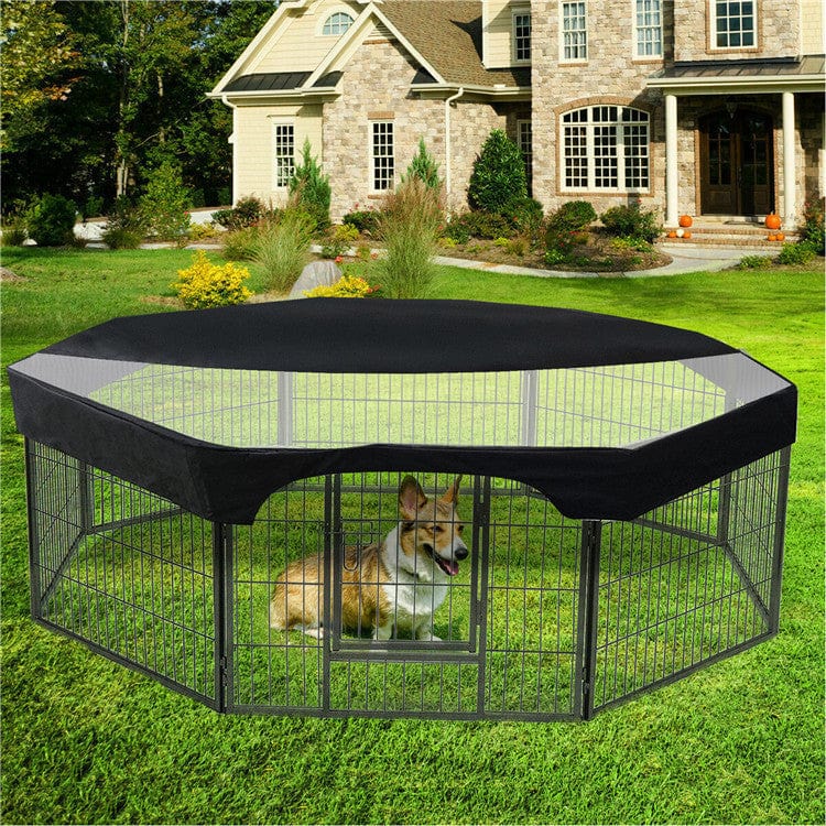 Black Eight-sided Pet Fence Top Cover Four Seasons Universal Dog