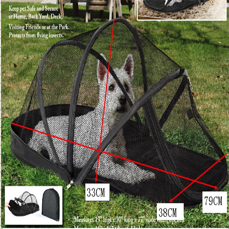 Black Portable Mesh Pet Tent