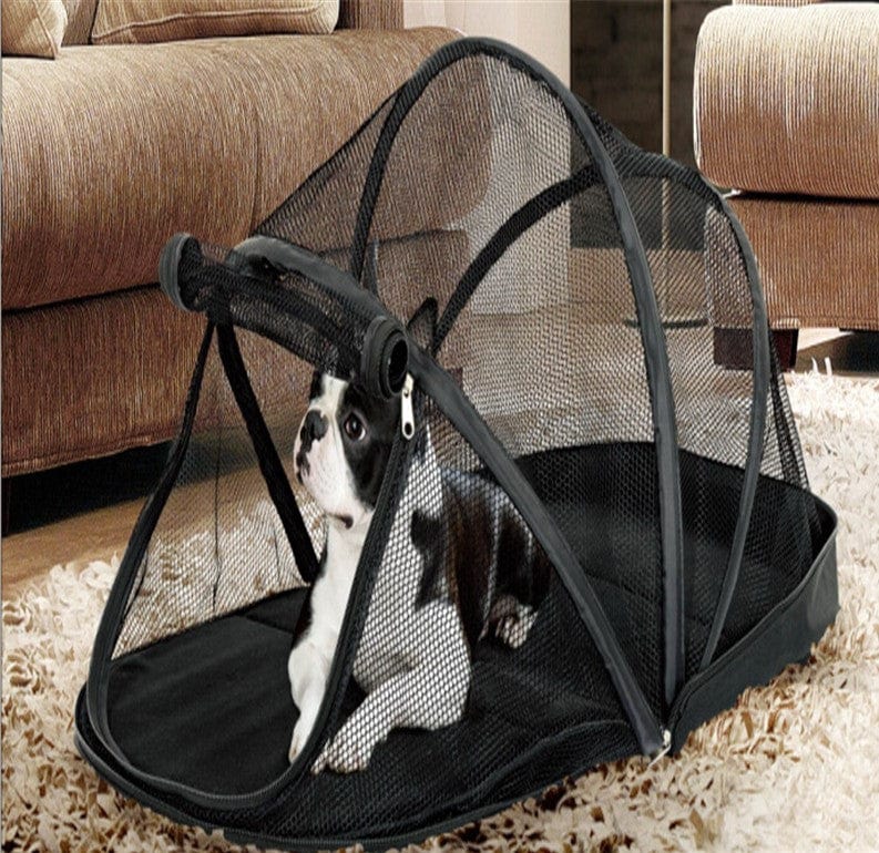 Black Portable Mesh Pet Tent