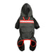 Black / S Full Body Reflective Dog Raincoat Jumpsuit