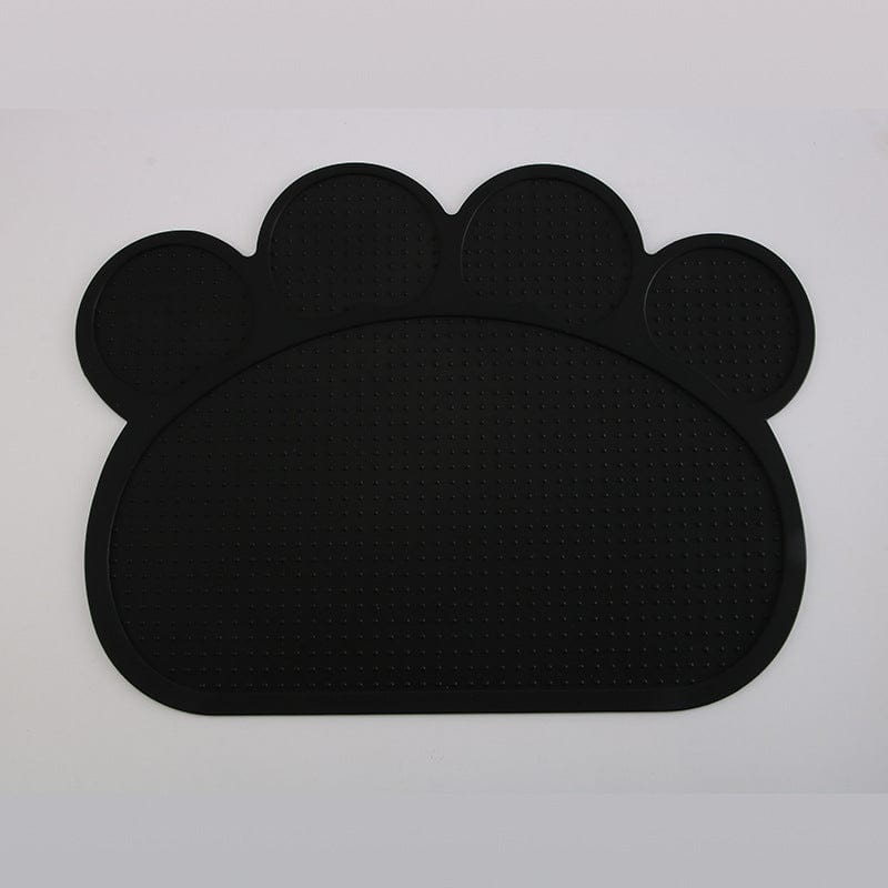 Black Silicone Paw Shaped Dog Food Placemat