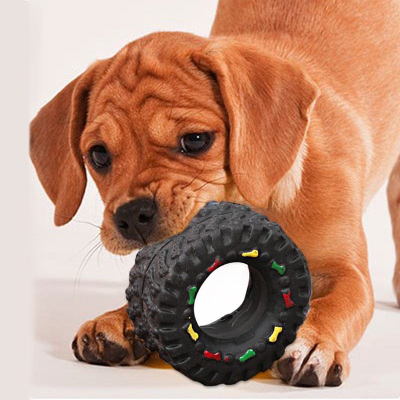 Black Small Tire Pet Vocalizations Glue Dog Toys