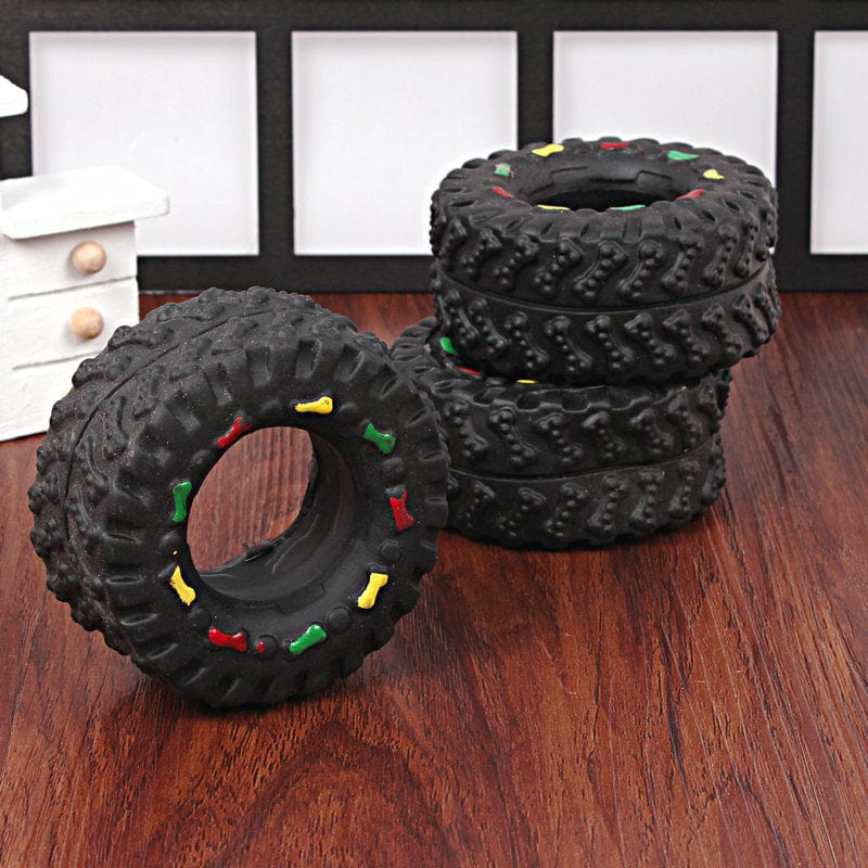 Black Small Tire Pet Vocalizations Glue Dog Toys