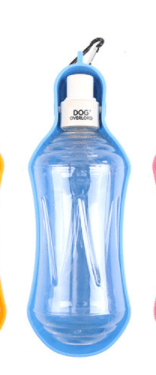 Blue / 500ml Traveling dog hanging water bottle