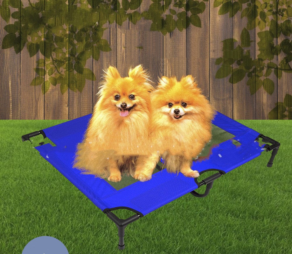 Blue / 76x61x18CM Pet Supplies Cat Litter Dog Cage Pet Trampoline Folding Portable Camping Bed