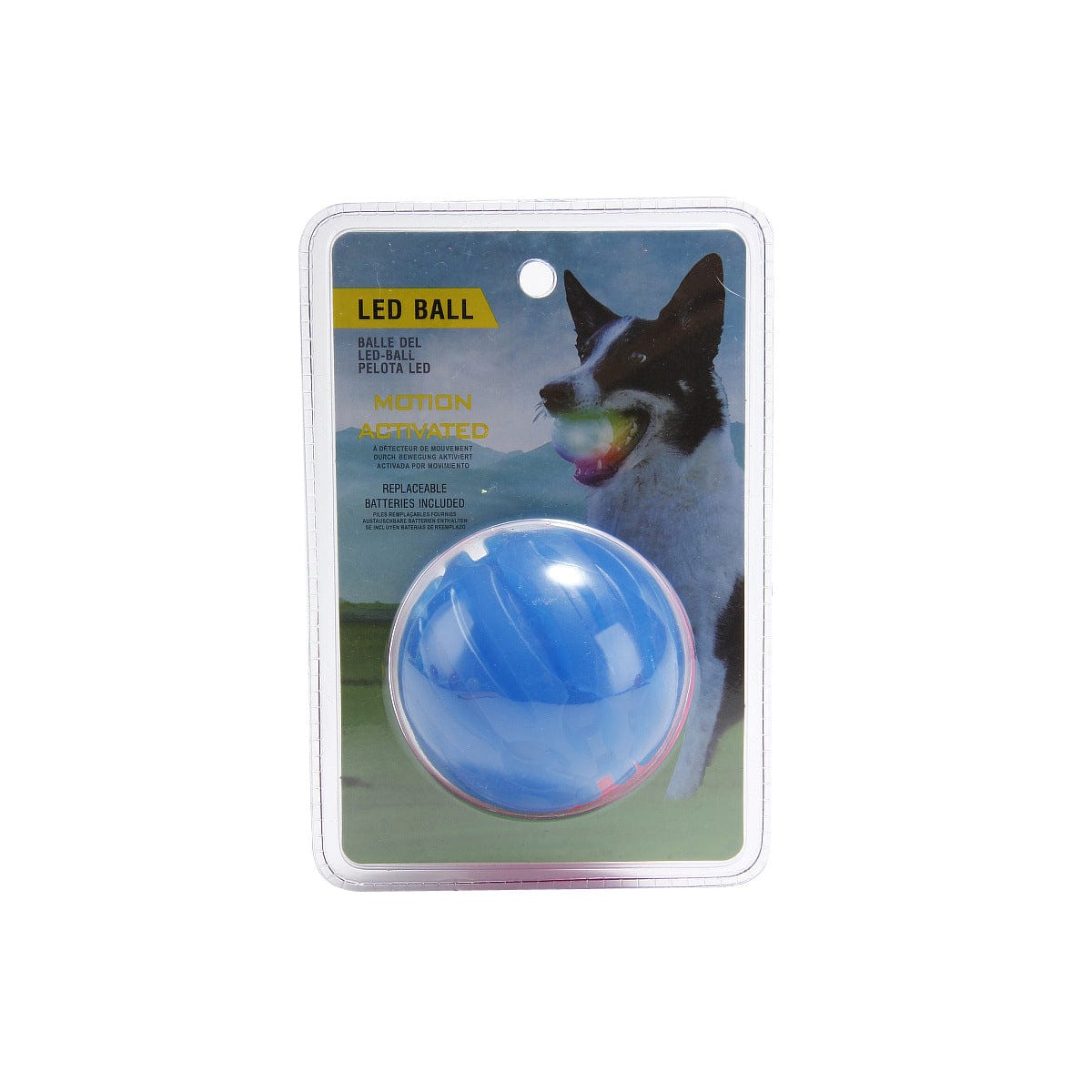 Blue / M LED glowing pet dog biting ball