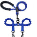 Blue Reflective Double Bungee Dog Leash