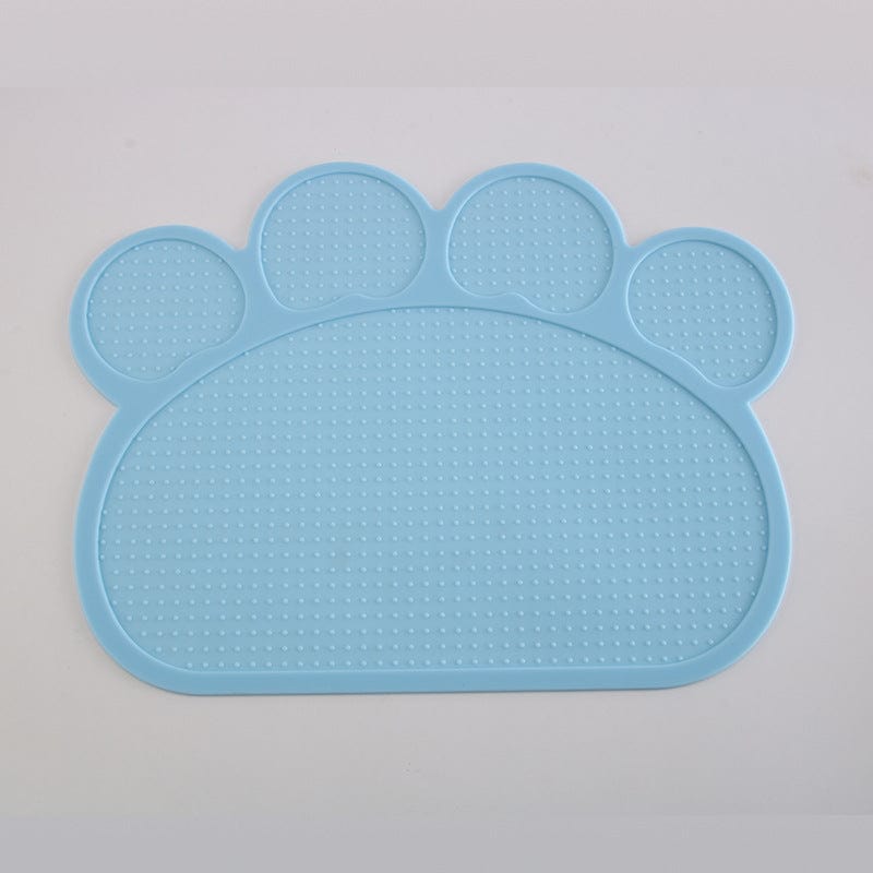 Blue Silicone Paw Shaped Dog Food Placemat