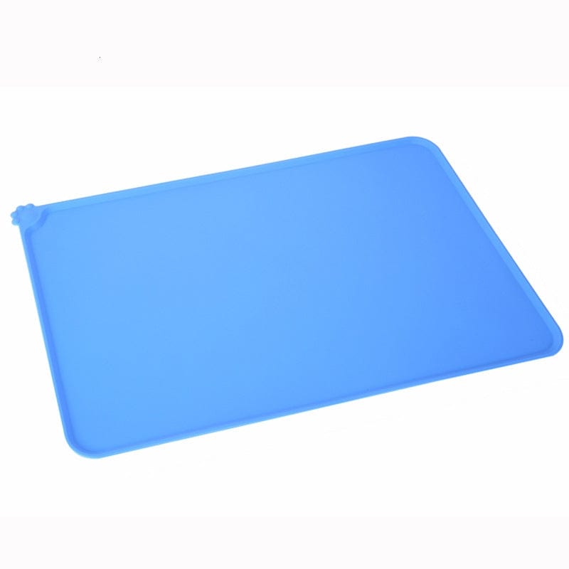 Blue Silicone Waterproof Dog Food Mat (18in x 12in)