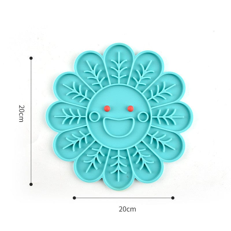 Blue Sunflower Shaped Licking Mat