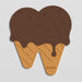 Brown Ice Cream Cone Shaped Dog Food Placemat