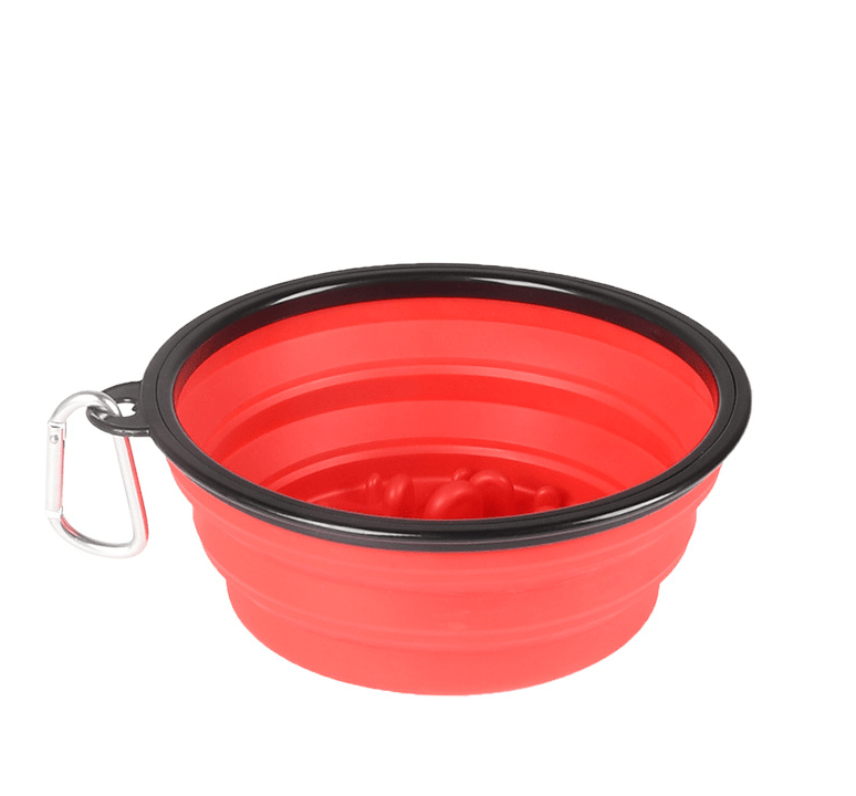 Collapsible Travel Slow Feeder Dog Bowl