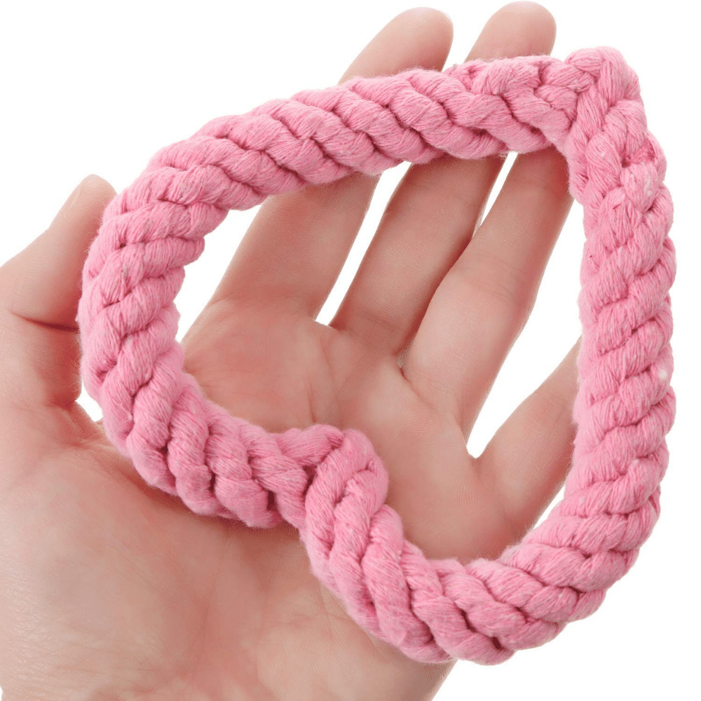 Cotton Heart Shaped Rope Dog Toy