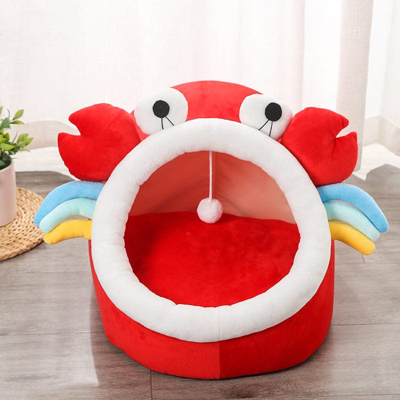 Crab / M 40x40cm Big Mouth Cat Semi-Enclosed Pet Litter Removable And Washable