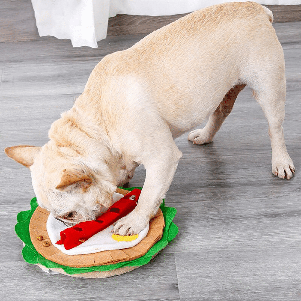 Crepes Pet Dog Snuffle Mat Pet Sniffing Training Toy Thin Burrito Design Blanket Fleece Pads Dog Mat Relieve Stress Dog Play Puzzle Toy