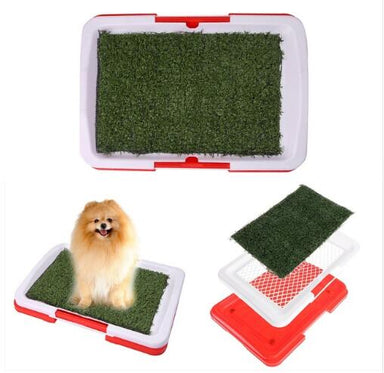 default 3 Layers Large Dog Pet Potty Training Pee Pad Mat Puppy Tray Grass Toilet Simulation Lawn For Indoor Potty Training Pet Supply