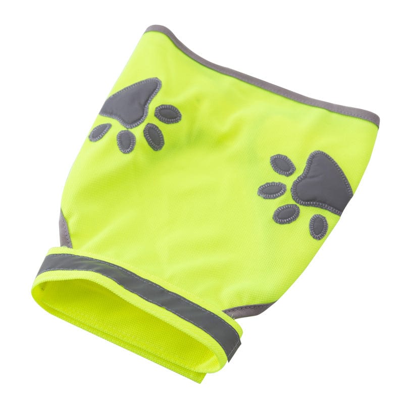 Green / 2XL Safety Reflective Paw Print Dog Vest