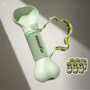 Green / 6rolls of poop bag Fashion Accompanying Outdoor Dog Walking And Feeding Water Cup