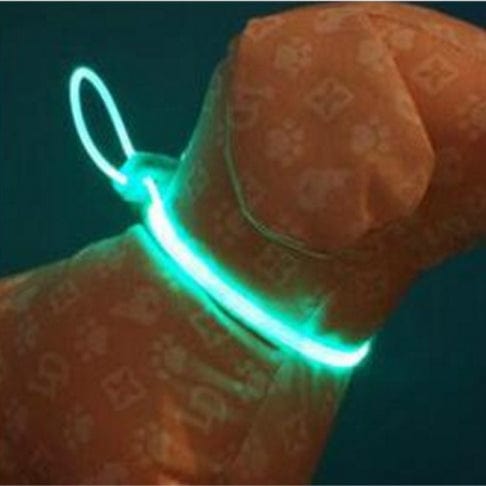 Green Adjustable LED Safety Strap Dog Necklace