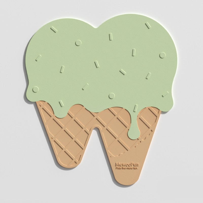 Green Ice Cream Cone Shaped Dog Food Placemat