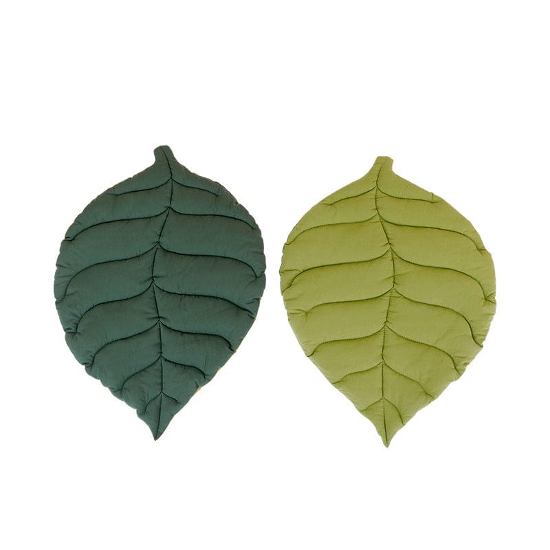 Green Leaf Shaped Dog Bed Mat