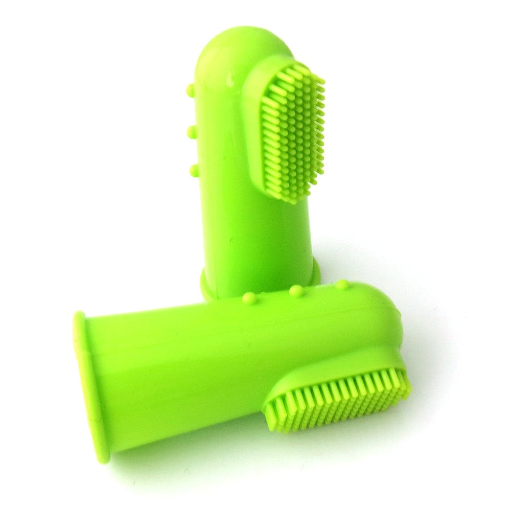 Green Natural silicone finger toothbrush