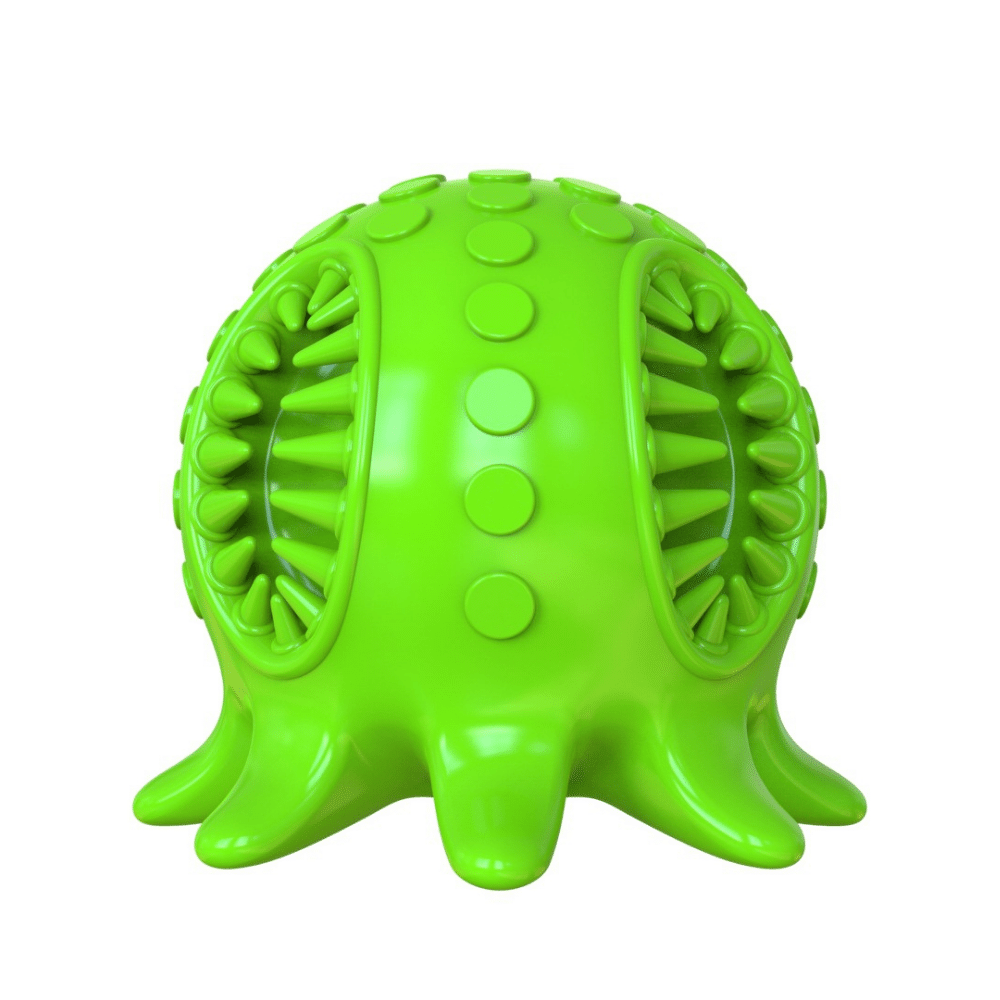 Green Octopus Toothbrush Dog Chew Toy