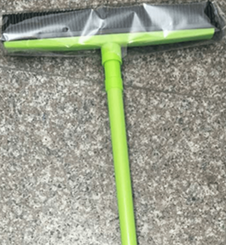 Green Pet hair removal broom long handle scrub brush retractable floor brush cleaning broom rubber brush cleaning cat dog hair