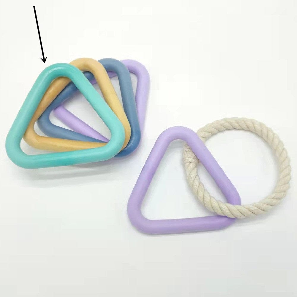 Green Pet Toy Foam TPR Cotton Rope Triangle Tug-of-war Molar