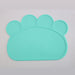 Green Silicone Paw Shaped Dog Food Placemat