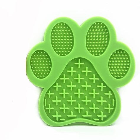 Green Silicone Paw Shaped Dog Licking Mat